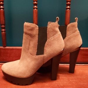 Suede booties,  size 7